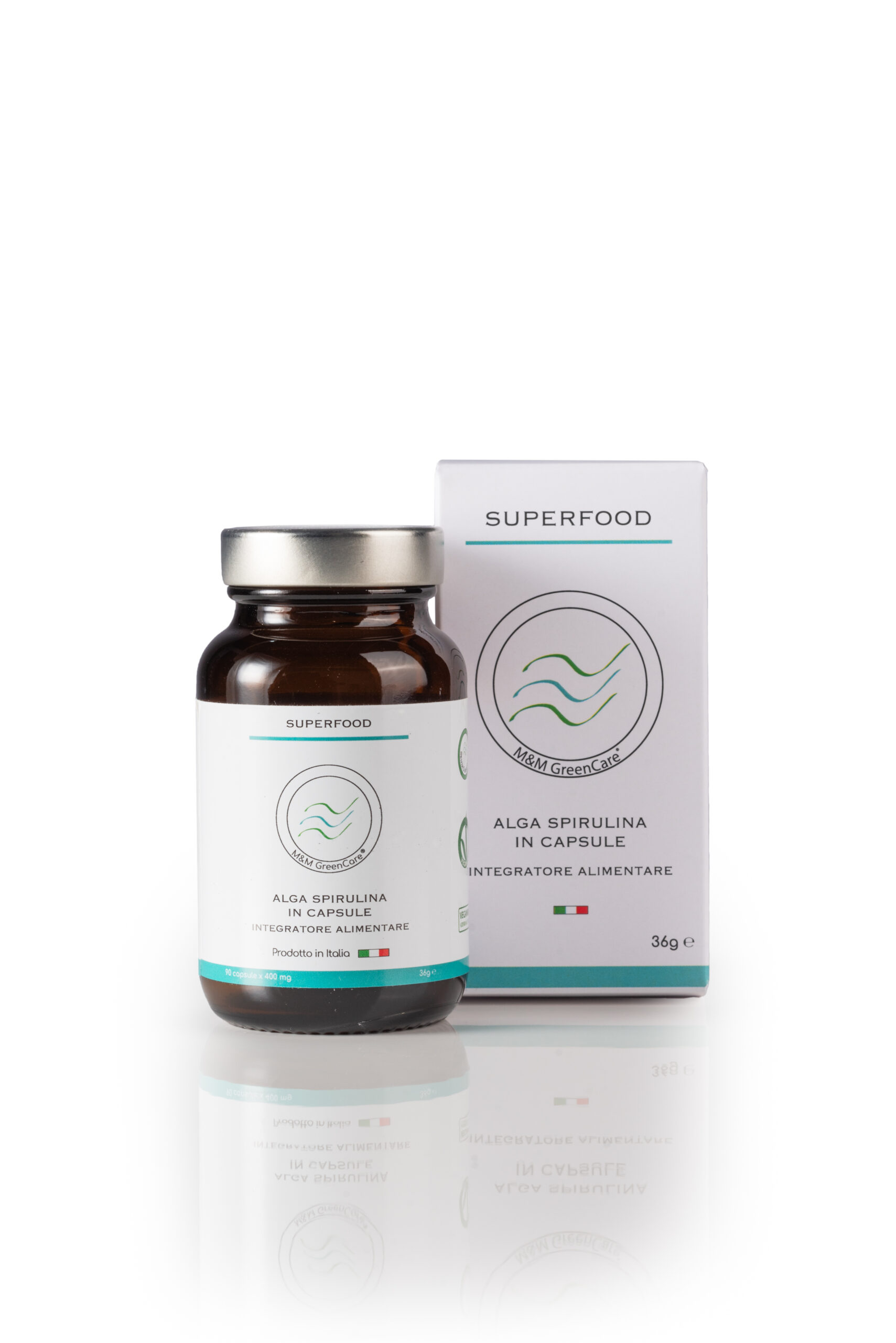 Alga Spirulina in capsule